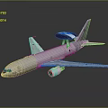 Silver Commercial Passenger Jet With Radar Dome On Top And Reflective Surface