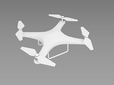 Smart Machine White Quadcopter Drone Design With Four Propellers And Frame Structure 3d model