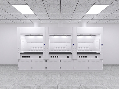 Laboratory furniture built-in socket fume hood 3d model