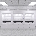 Laboratory furniture built-in socket fume hood 3d model