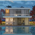 Modern single-family villa architecture 3d model