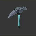 Yang Pickaxe Cross Draft Steel Tools Wood Handle Yang Pickaxe Cartoon Yang Pickaxe Tools Hardware Tools Processing Tools 3d model