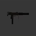 Tactical Submachine Gun With Silencer And Military Metal Construction Design