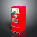 Red Vintage Coca-Cola Vending Machine With Classic Design And Illuminated