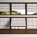 Middle ancient folding window up and down sliding window snow see window flip window 3d model