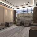 Modern Locker Room Interior With Blue Lockers White Walls Marble Sinks And Mirrors