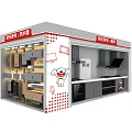 JD Home Appliances TV Display Shelf Showcasing Multiple Screens and Scenes