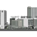Modern Office Buildings With Urban Architectural Design And Varying Heights In City Setting