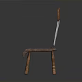 Rustic Wooden Chair With Curved Backrest And Spindle Supports For Home Decor