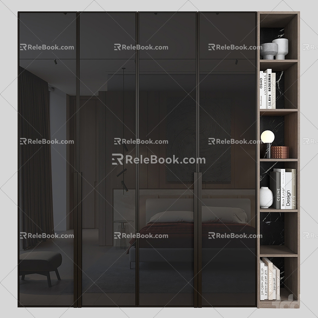 Modern Wardrobe Bookcase Glass Bookcase Glass Wardrobe Decorative Cabinet Display Cabinet 3d model