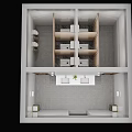 Modern Public Toilet Layout Design With Multiple Private Stalls And Spacious Dual Sink Area