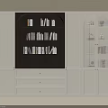 Modern White Bookcase Interior with Open Shelves Glass Doors Drawers and Books