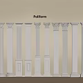 White Decorative Columns with Various Styles and Fluted Designs for Interior Decoration 3d model