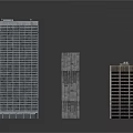 Modern High Rise Building Models With Different Architectural Designs And Facades