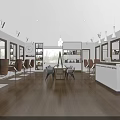 Modern Hair Salon Interior With Styling Chairs Mirrors Wooden Floor Pendant Lights And Reception Desk