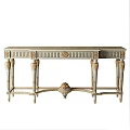 Classic Carved Console Table With Column Legs And Ornate Base Details 3d model