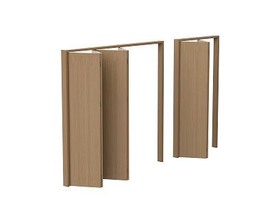 Modern Wooden Folding Doors Design for Interior Space Saving Room Partition 3d model