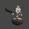 Cartoon Game Character Holding Large Cannon With Floral Headpiece And Outfit Standing On Platform