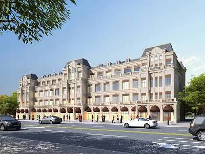 European Commercial Street Commercial Complex Street Business 3d model