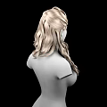 Game Movie Character With Long Curly Blonde Hair And Intricate Braided Hairstyle
