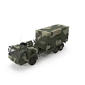 Military Camouflage Utility Vehicle With Large Cargo Container And Transportation Equipment