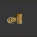 Rusty Oil Barrels Arrangement With Two Upright And One Lying On Brown Surface