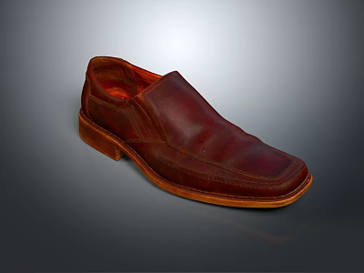 Brown Leather Loafer Shoes Classic Design for Men's Casual Formal Wear Comfortable Slip On Style 3d model