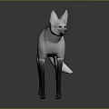 3D Model Of White Fur Fox With Large Ears Black Legs And Black Tail Tip