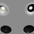 Modern White and Black Downlights Spotlights Illuminated on Ceiling Design
