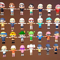 Diverse Cartoon Characters With Various Hairstyles And Colorful Outfits Collection