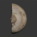 Sliced Half Mushroom Close Up View With White Brown Color And Gray Background