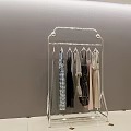 Metal Clothes Rack with Hanging Clothes for Store Display in Modern Indoor Setting