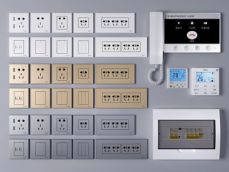 Modern socket switch socket panel 3d model