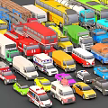 Different Types of Vehicles Including Cars Trucks Vans and Colorful Models