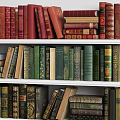 Colorful Books Collection On White Bookshelves With Varied Sizes And Bindings