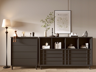 Modern Black Cabinet Whole Cabinet Sideboard Bookcase Storage Cabinet Entrance Cabinet 3d model