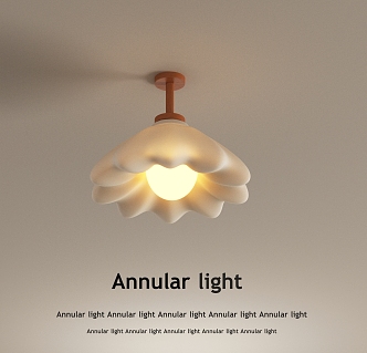 Cream wind ceiling lamp 3d model