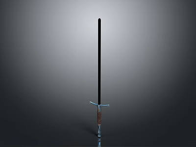 Medieval Sword With Black Blade Blue Guard And Brown Hilt 3d model