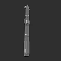 3D Model of Gray Segmented Vertical Rocket with Green Base Structure 3d model