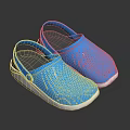 Comfortable Lightweight Blue Perforated Clogs With White Sole For Casual Daily Wear