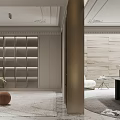 Modern Luxurious Basement Interior With Lighting And Decor