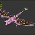 3D Rendered Mythical Dragon With Brown Wings Green Body And Orange Details