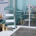 Flower Shop With Fresh Flowers Green Plants And Rabbit Doll Decorative