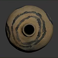 Traditional Handcrafted Clay Sculpture Vase with Decorative Black Circular Patterns