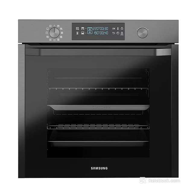 Samsung Black Kitchen Oven With Digital Display Knobs And Multiple Racks 3d model 