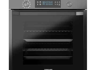 Samsung Black Kitchen Oven With Digital Display Knobs And Multiple Racks 3d model