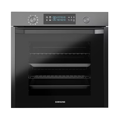 Samsung Black Kitchen Oven With Digital Display Knobs And Multiple Racks 3d model