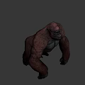 Game Movie Character Large Muscular Gorilla With Brown Fur Red Eyes Fierce Expression