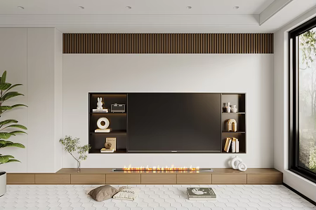Modern TV background wall 3d model