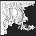 European-style carved gypsum carved components 3d model